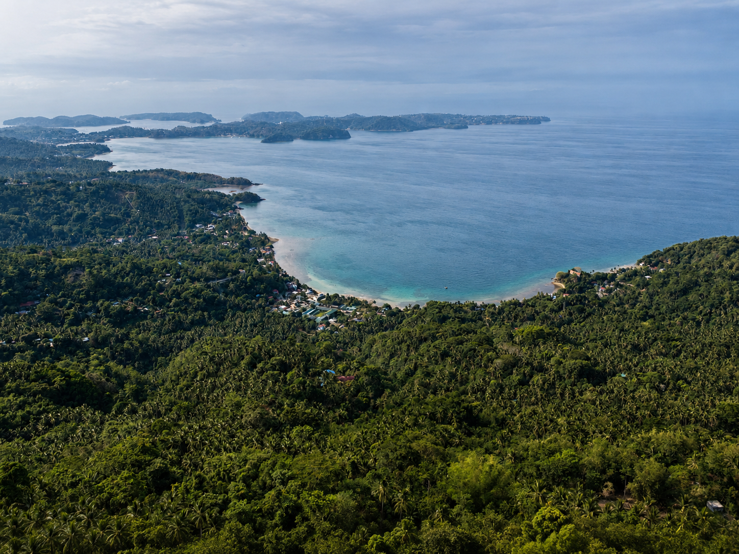 Elevated coastal view of Puerto Galera, Oriental Mindoro, near the Dulangan property